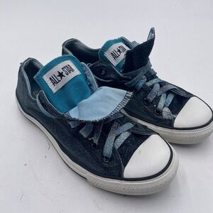 Converse Shoes Chuck Taylor All Star Low Classic Womens 9 Black Glitter Double
